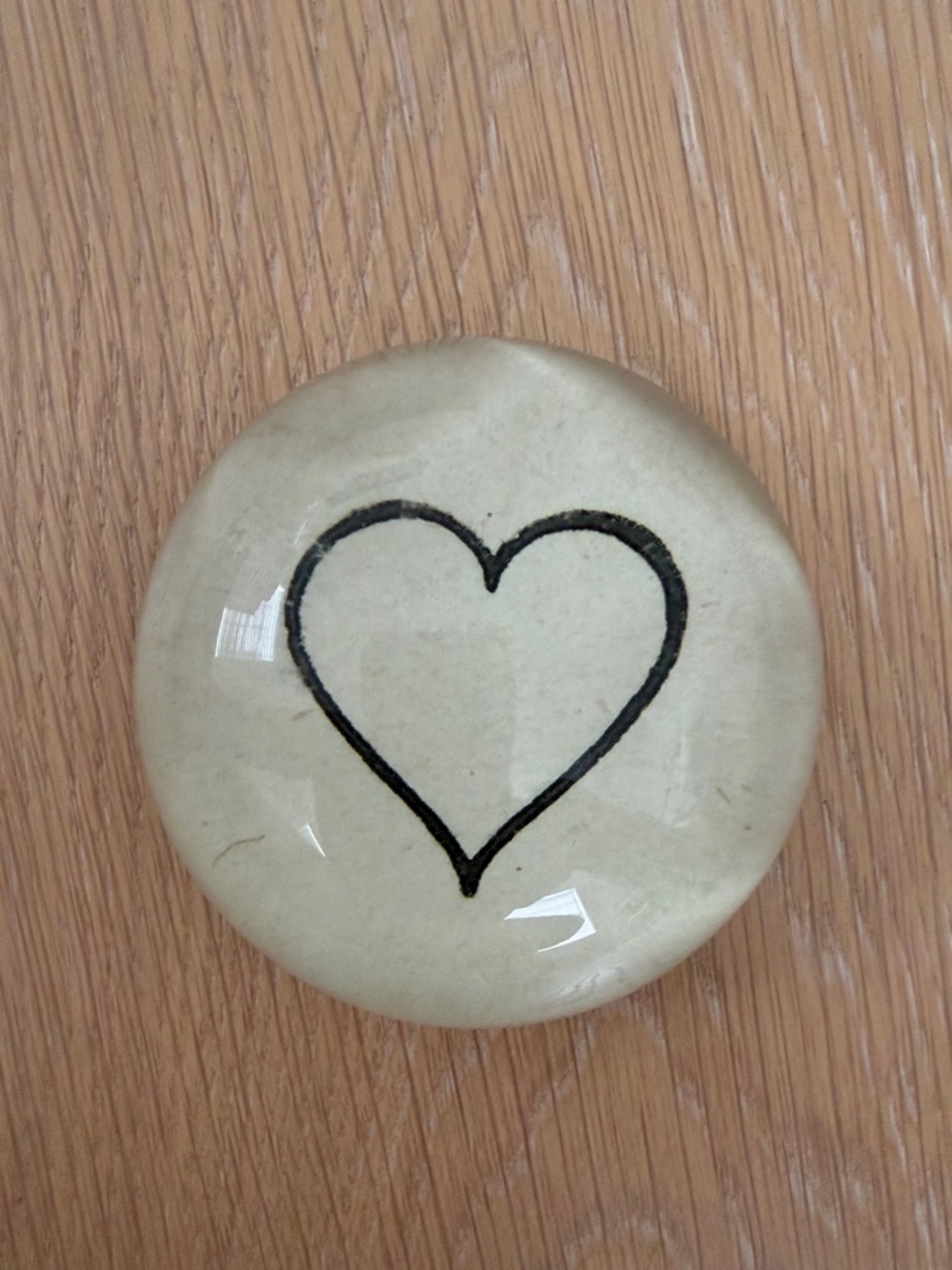 John Derian line heart Paperweight dome
